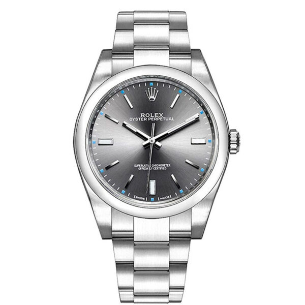 Relógio Rolex Oyster Perpetual 114300 cinza 39 mm