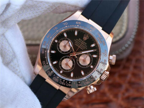 Relógio Rolex Daytona 116515ln Preto e Roleta Rosa Men 40mm - Image 3