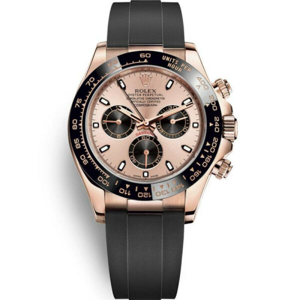 Rolex Daytona 116515ln Rose Gold Dial e Roleta preta masculino Relógio 40 mm