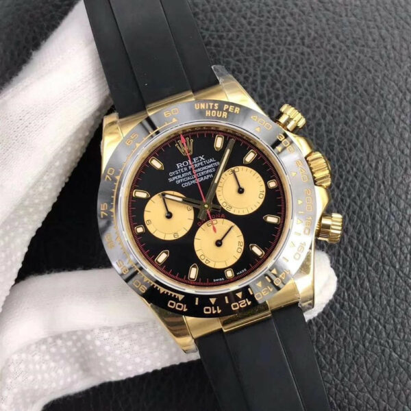 Relógio Rolex Daytona 116518 Black Plate Red Letter Golden Roulette Men 40mm - Image 3