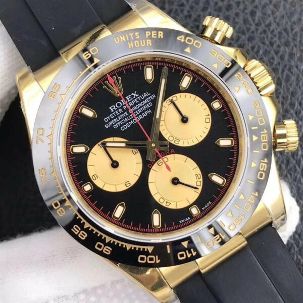 Relógio Rolex Daytona 116518 Black Plate Red Letter Golden Roulette Men 40mm - Image 4