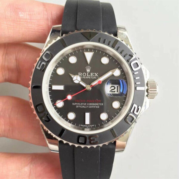 Relógio Rolex Yacht-Master 116655 Black Plate Red Letter Men 40mm - Image 2