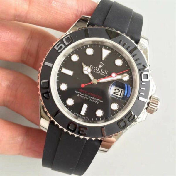 Relógio Rolex Yacht-Master 116655 Black Plate Red Letter Men 40mm - Image 3