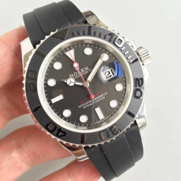 Relógio Rolex Yacht-Master 116655 Black Plate Red Letter Men 40mm - Image 4