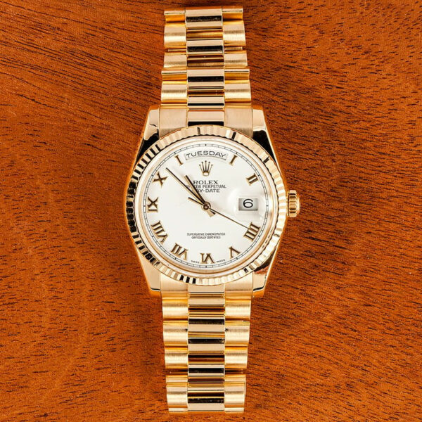 Relógio Rolex Day-Date 118238 Masculino Branco 36 mm - Image 4