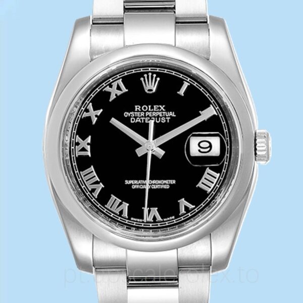 Rolex Datejust Masculino 116200BKRO 36mm Mostrador preto Oysterlock