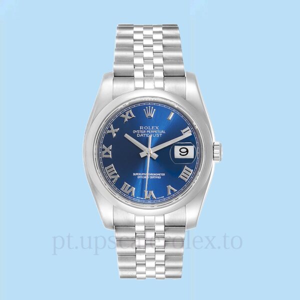Rolex Datejust 116200BLRJ Masculino Tom prata Mostrador azul Pulseira - Image 2