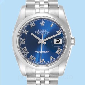 Rolex Datejust 116200BLRJ Masculino Tom prata Mostrador azul Pulseira