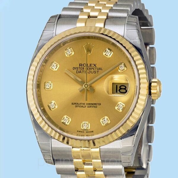 Rolex Datejust Masculino 116233-CDJ 36mm Mostrador de champanhe