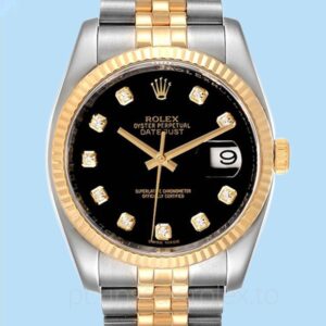 Rolex Datejust Masculino 116233BKDJ 36mm Automático Tom prata