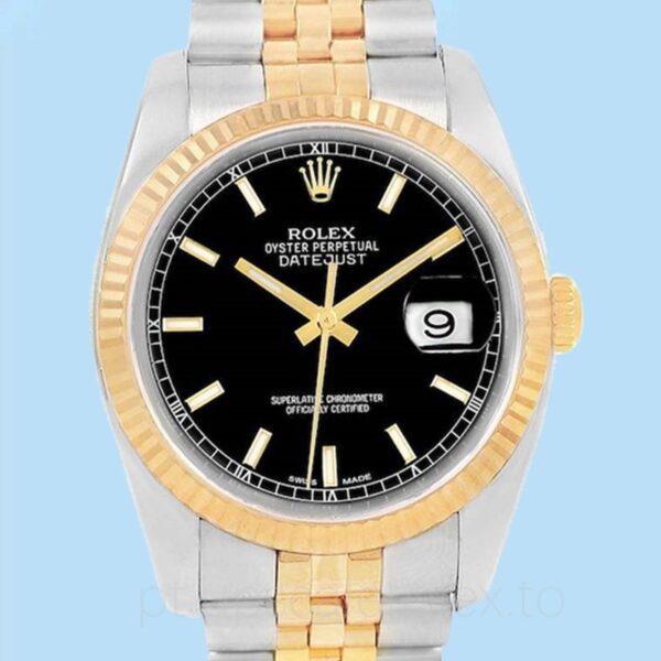 Rolex Datejust 116233BKSJ Masculino Automático 36mm Tom prata