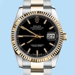 Rolex Datejust 116233BKSO Masculino Automático Tom prata Mostrador preto