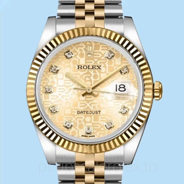 Rolex Datejust Masculino 116233CJDJ Mostrador preto Automático