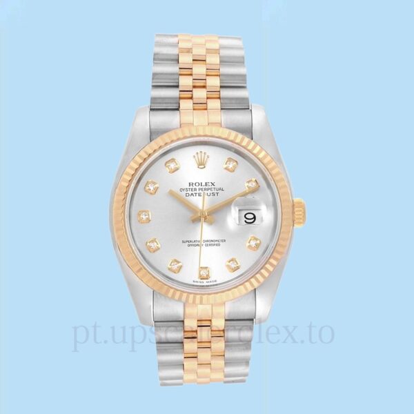 Rolex Datejust 116233SDJ Masculino Mostrador preto Automático Tom prata - Image 2