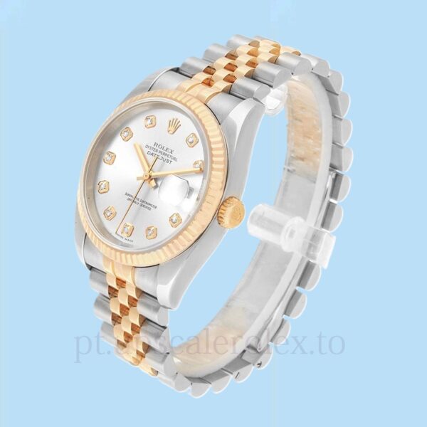 Rolex Datejust 116233SDJ Masculino Mostrador preto Automático Tom prata - Image 3