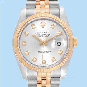 Rolex Datejust 116233SDJ Masculino Mostrador preto Automático Tom prata