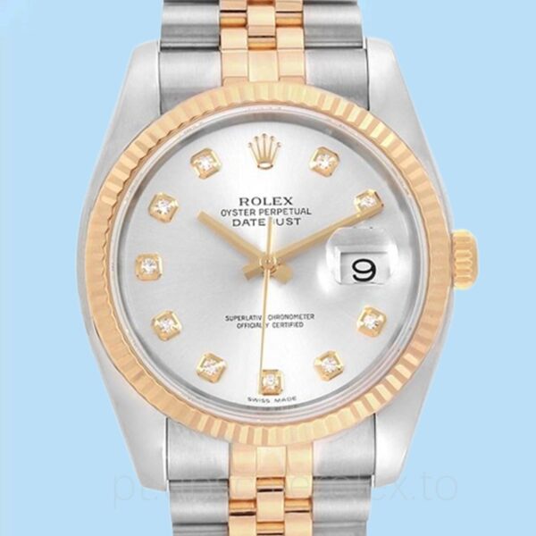 Rolex Datejust 116233SDJ Masculino Mostrador preto Automático Tom prata