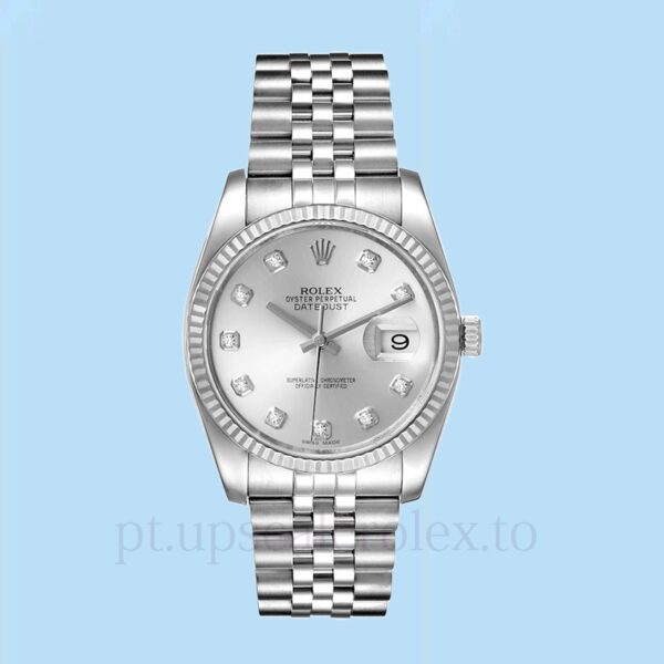 Rolex Datejust Masculino 116234-SDJ Tom prata Pulseira - Image 2