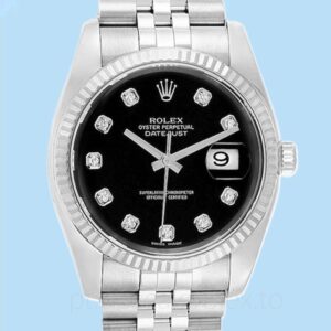 Rolex Datejust 116234BKDJ Masculino Tom prata Pulseira Automático