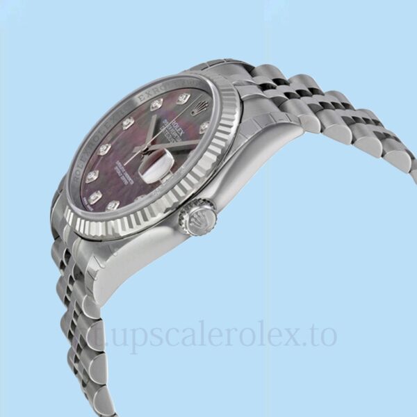 Rolex Datejust 116234BKMDJ Masculino Automático Tom prata Madrepérola Dial - Image 3