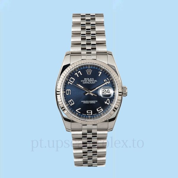 Rolex Datejust 116234BLCAJ Masculino Tom prata 36mm Pulseira - Image 2
