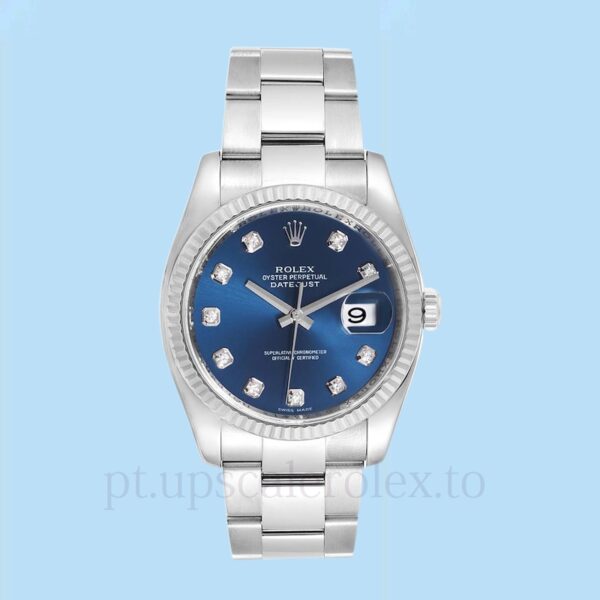 Rolex Datejust 116234BLDO Masculino Mostrador azul Tom prata Oysterlock - Image 2
