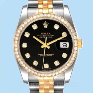 Rolex Datejust 116243BKDJ Masculino Mostrador preto Pulseira