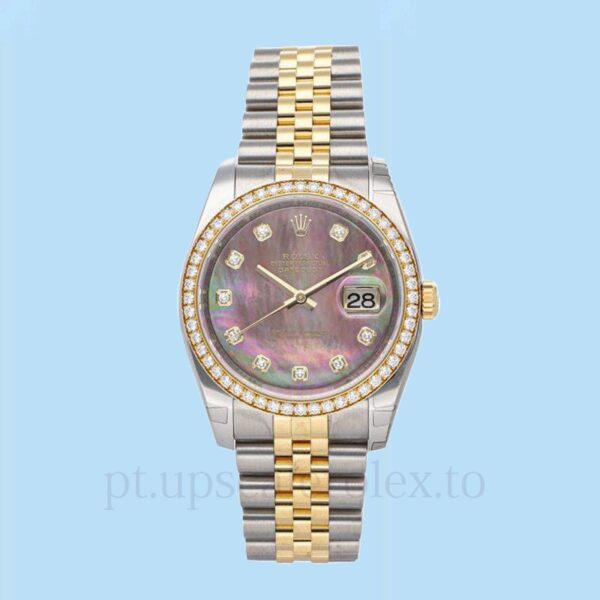 Rolex Datejust 116243BKMDJ Masculino 36mm Tom prata - Image 2