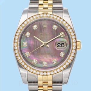 Rolex Datejust 116243BKMDJ Masculino 36mm Tom prata