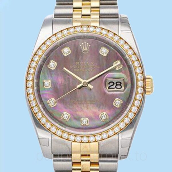Rolex Datejust 116243BKMDJ Masculino 36mm Tom prata