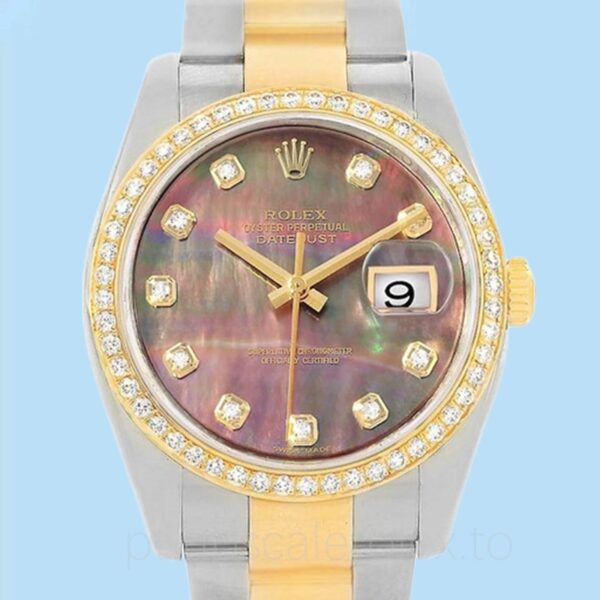 Rolex Datejust 116243BKMDO Masculino Automático 36mm Madrepérola