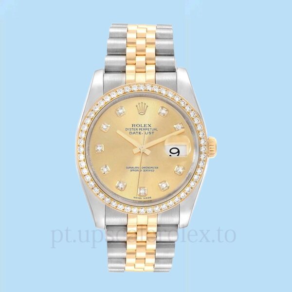 Rolex Datejust 116243CDJ Masculino 36mm Pulseira Tom prata - Image 2