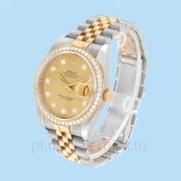 Rolex Datejust 116243CDJ Masculino 36mm Pulseira Tom prata - Image 3