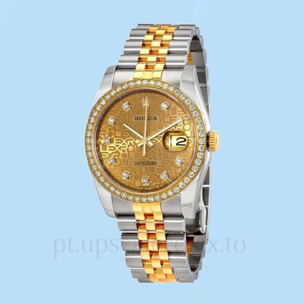 Rolex Datejust 116243CJDJ Masculino Pulseira Automático Tom prata - Image 2