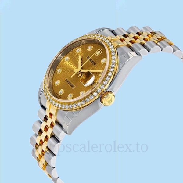 Rolex Datejust 116243CJDJ Masculino Pulseira Automático Tom prata - Image 3