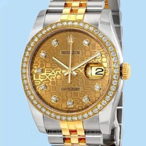 Rolex Datejust 116243CJDJ Masculino Pulseira Automático Tom prata