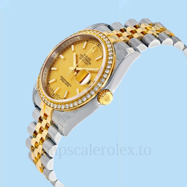 Rolex Datejust Masculino 116243CSJ Mostrador de champanhe Pulseira Tom prata - Image 3