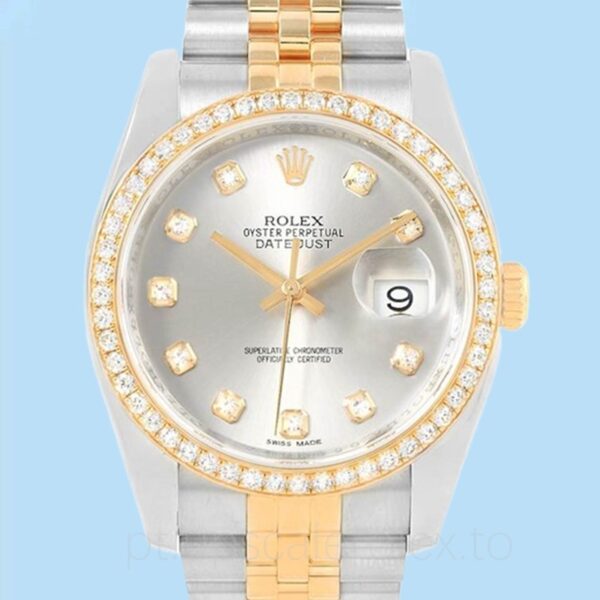 Rolex Datejust 116243SDJ Masculino Tom prata Mostrador prateado Automático