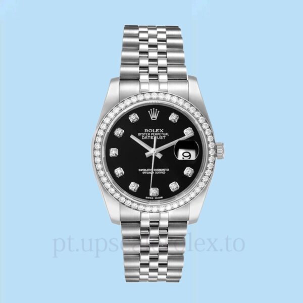 Rolex Datejust 116244BKDJ Masculino Automático 36mm Pulseira - Image 2