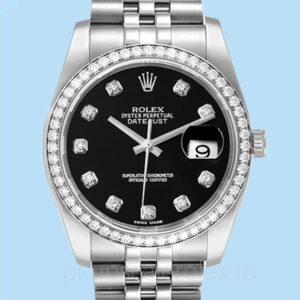Rolex Datejust 116244BKDJ Masculino Automático 36mm Pulseira