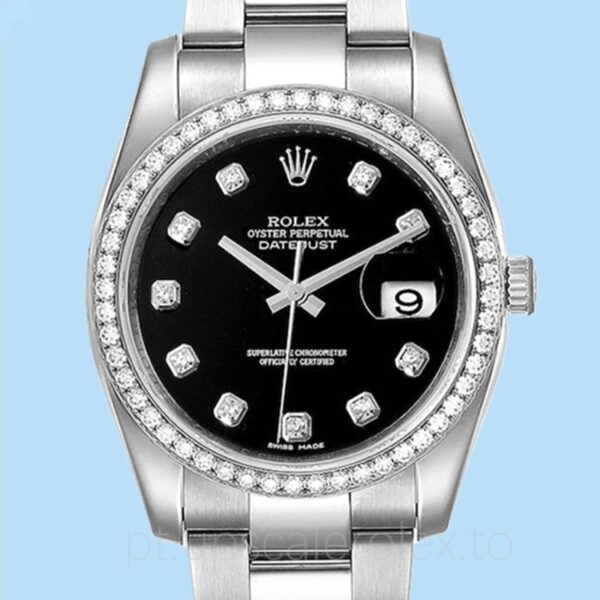 Rolex Datejust Masculino 116244BKDO Mostrador preto Automático