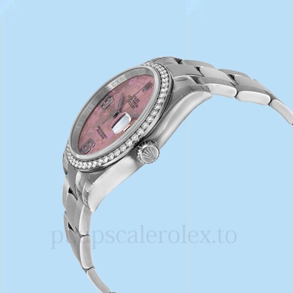 Rolex Datejust 116244PFAO Masculino Mostrador floral rosa Tom prata - Image 3