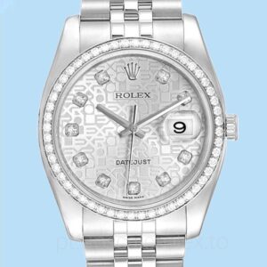Rolex Datejust 116244SJDJ Masculino Tom prata Pulseira 36mm