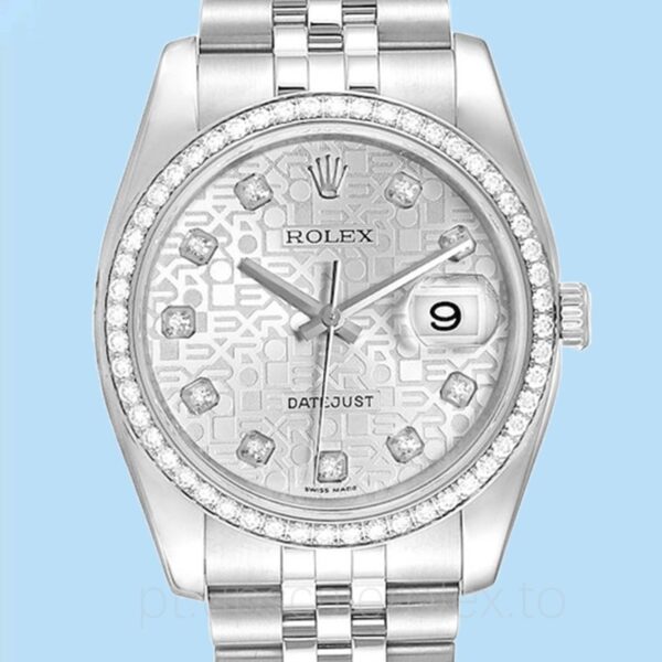 Rolex Datejust 116244SJDJ Masculino Tom prata Pulseira 36mm