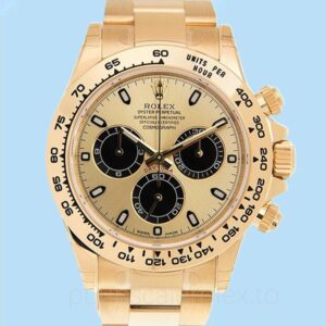 Rolex Daytona 116508BKCSO Masculino Tom ouro amarelo Mostrador preto e champanhe