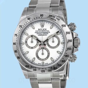 Rolex Daytona 116520-WSO Masculino Pulseira Tom prata