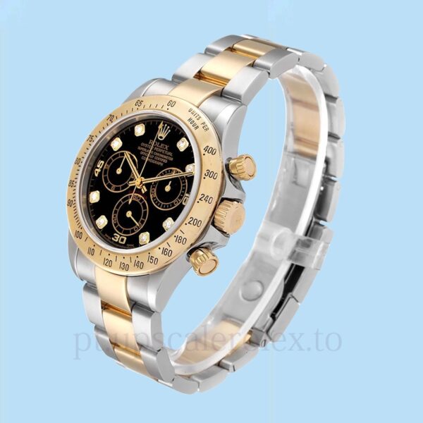 Rolex Daytona 116523BKDO Masculino 40mm Mostrador preto Tom prata - Image 3