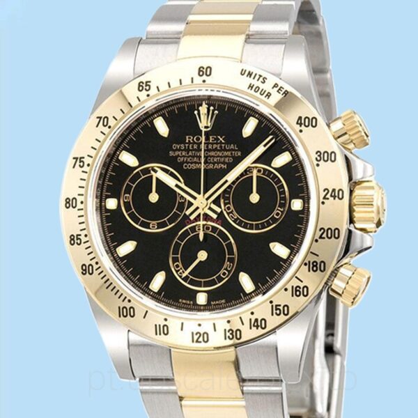 Rolex Daytona Masculino 116523BKSO Tom prata Pulseira