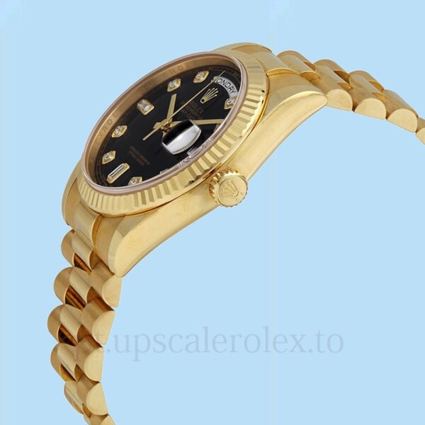 Rolex Day-Date 118238BKDP Masculino Tom ouro amarelo Mostrador preto - Image 3