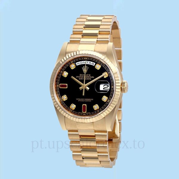 Rolex Day-Date Ladies 118238BKDRP Pulseira Mostrador preto - Image 2